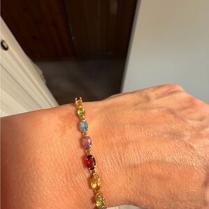 Gold Plated Multi-Color Gemstone Bracelet